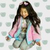 Chaqueta reversible celeste - rosada