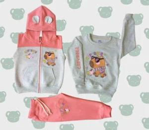 Conjunto Infantil Capibara – Coral y Gris